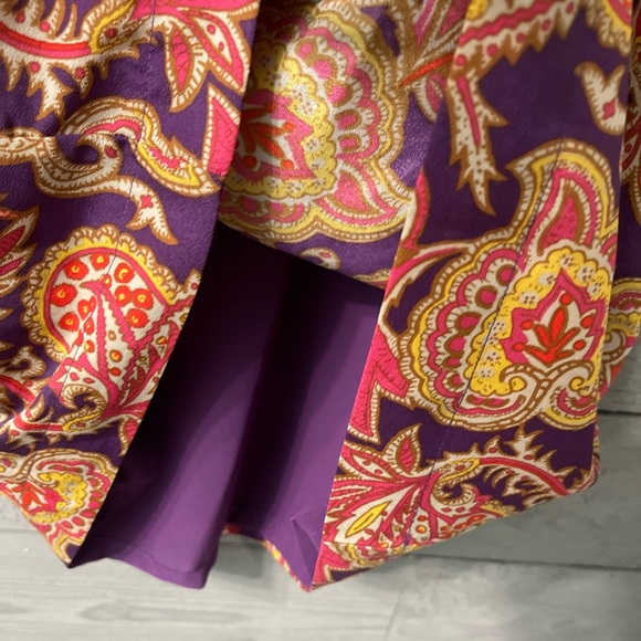Ann Taylor LOFT Petites Purple Paisley Print Long Sleeved Midi Dress Sz XSP - Picture 14 of 16